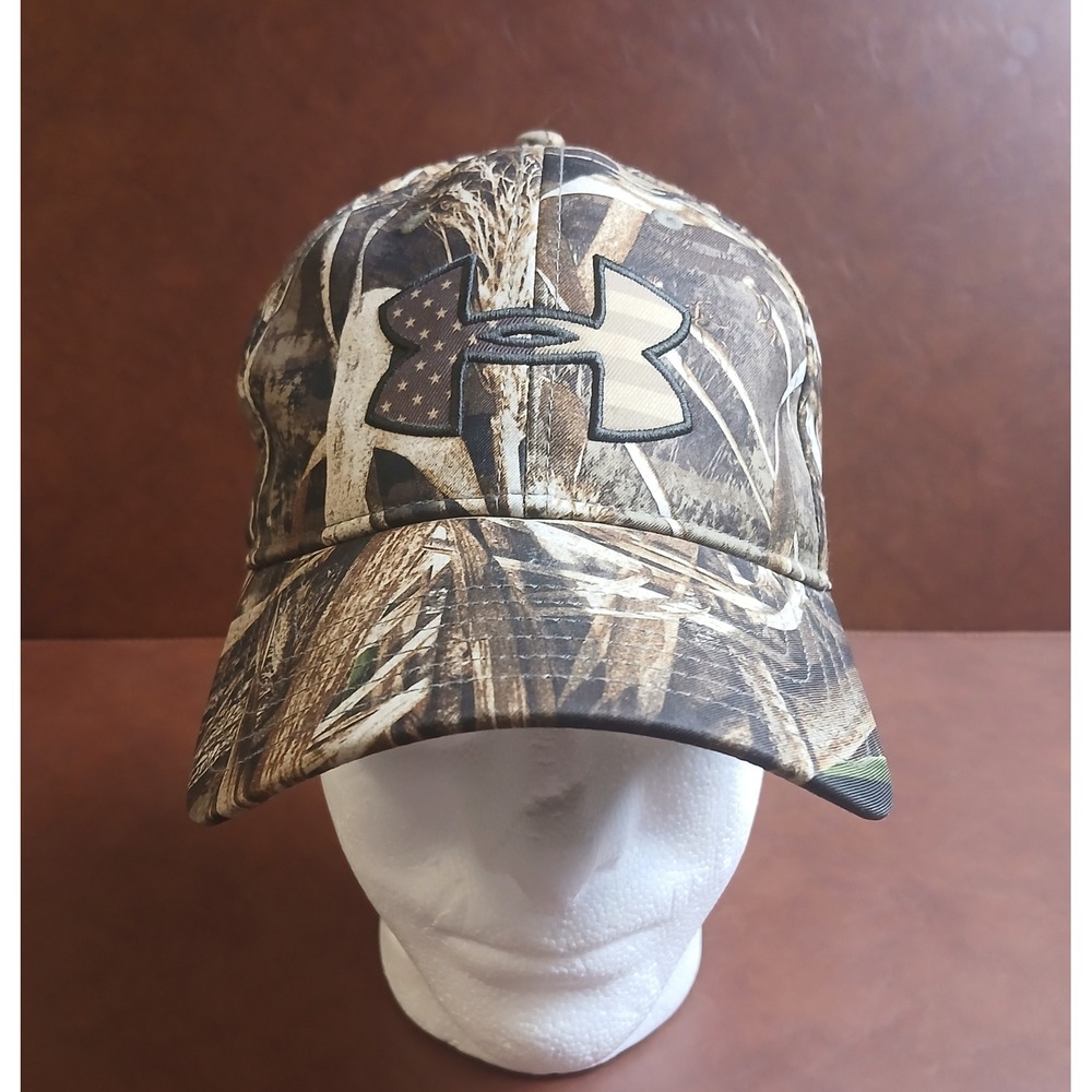 Under Armour Camo Snapback Hat Freedom American Flag Logo Marsh Camouflage OSFA